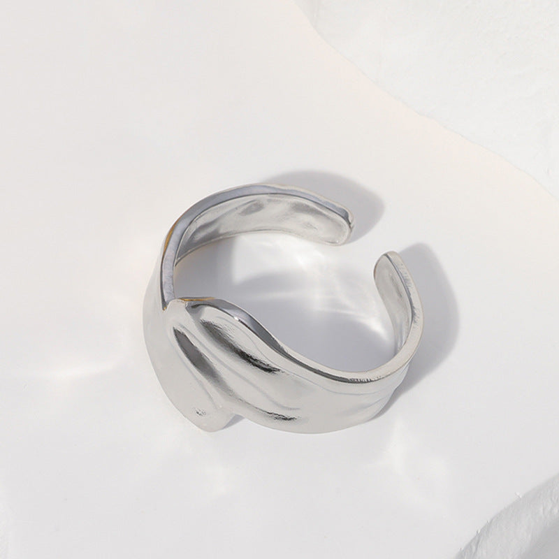 Wholesale Leaf Heart Shape Open Stainless Steel Rings ACC-RS-Manguo005