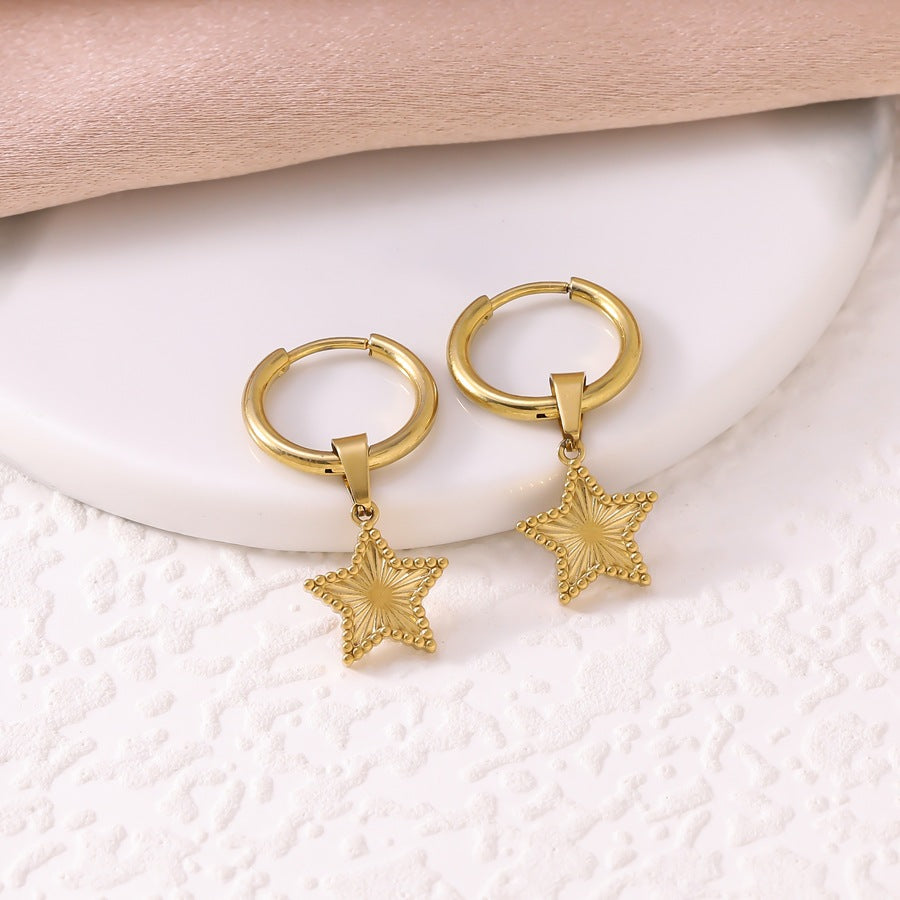 Wholesale Lucky Pentagram Clavicle Necklace Earrings Set Women' s Fashion