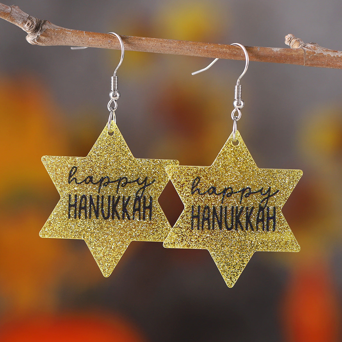Wholesale Hanukkah Star Pendant Acrylic Earrings ACC-ES-ChuLian117