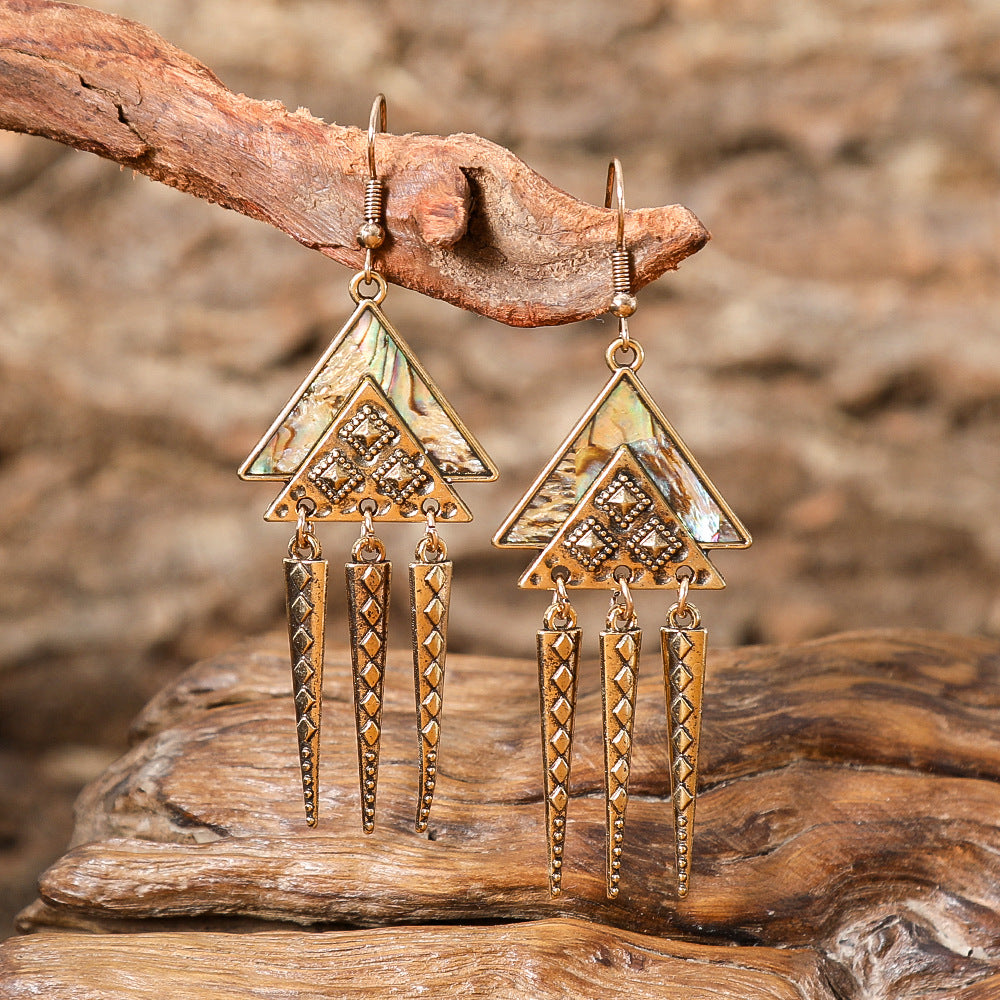 Wholesale Bohemian Ethnic Tassel Earrings Alloy Distressed Design,  Everyday Gift