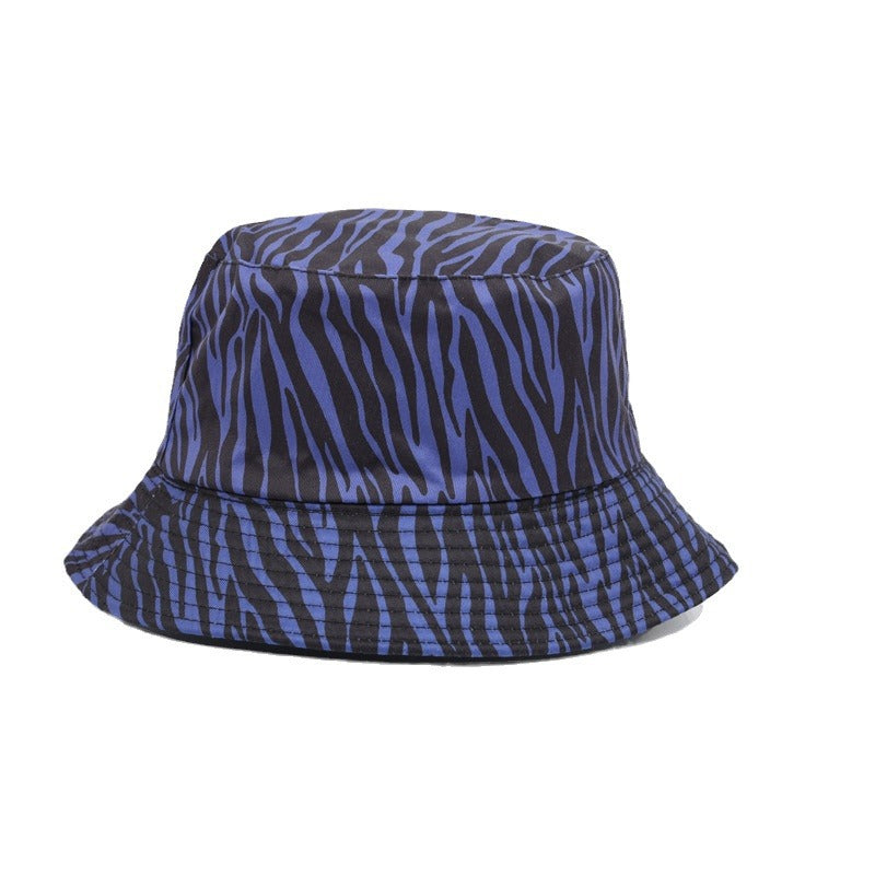 Wholesale  Retro Zebra Fisherman Hat Double-sided Leopard Digital Printed Bucket Hat