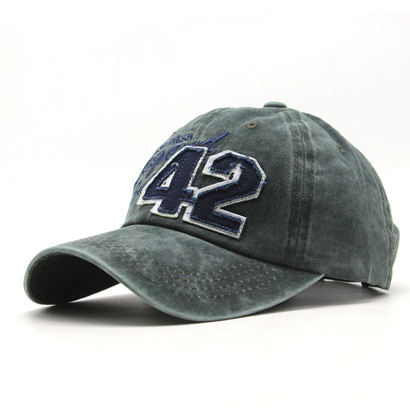 Wholesale  outdoor baseball cap number 42 embroidery washed baseball cap