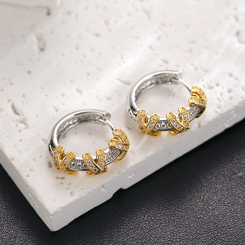 Wholesale Fashion All-match Contrast Color Ear Buckle  Elegant Light Luxury Ear Accessories