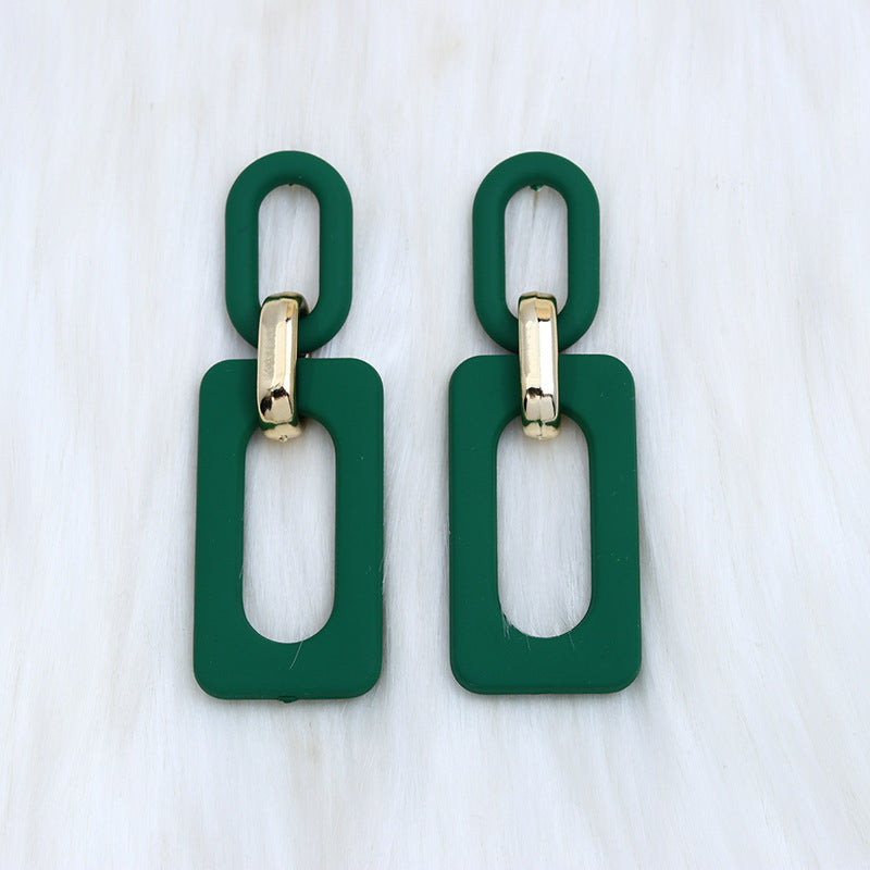 Wholesale rectangular hollow ing acrylic earrings earrings retro personality  earrings