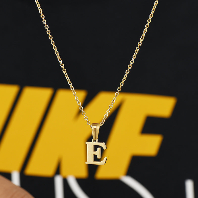 Wholesale Stainless Steel Mirror Polished Mini Letter Necklace