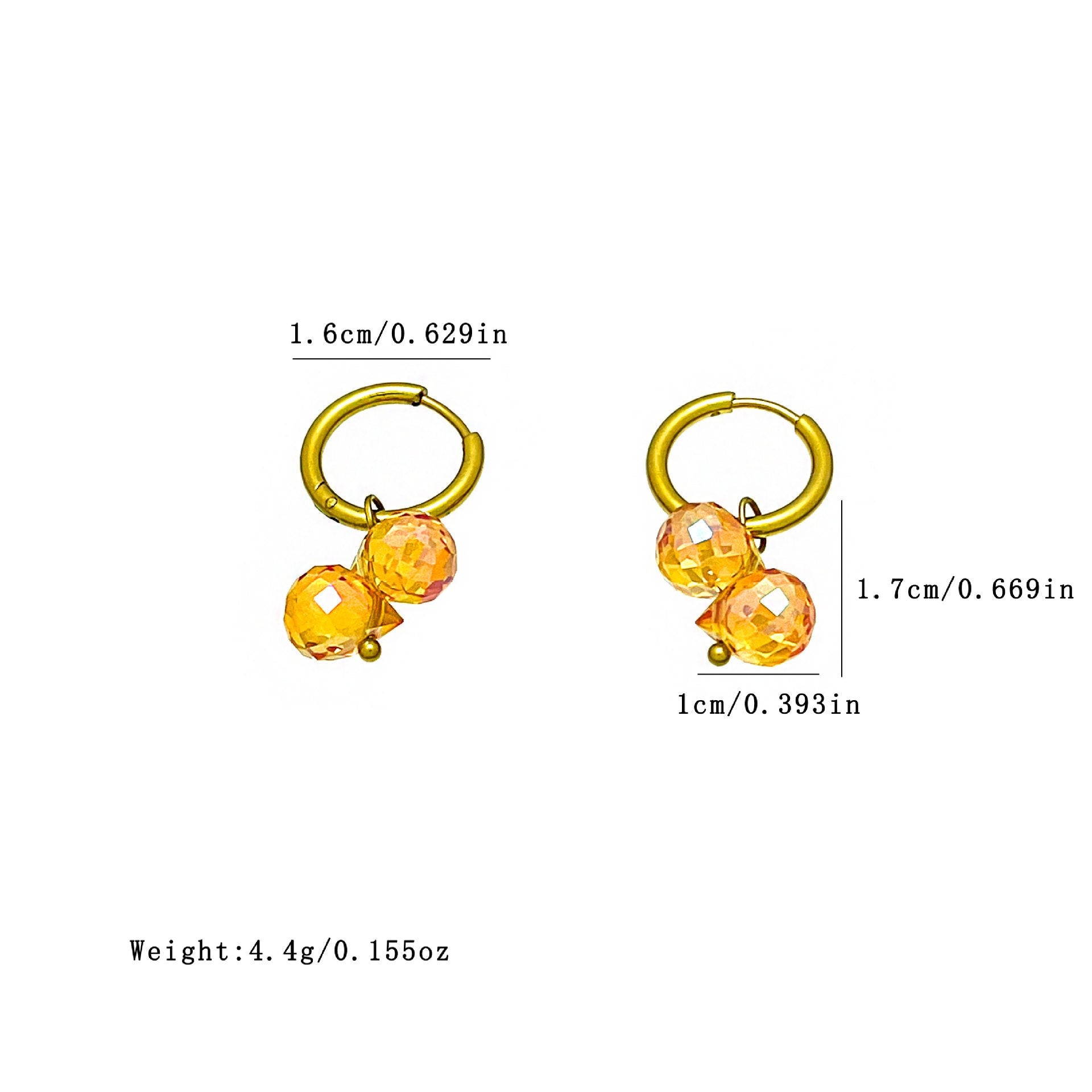 Wholesale  Colorful Crystal Glass Water Drop Bead Earrings