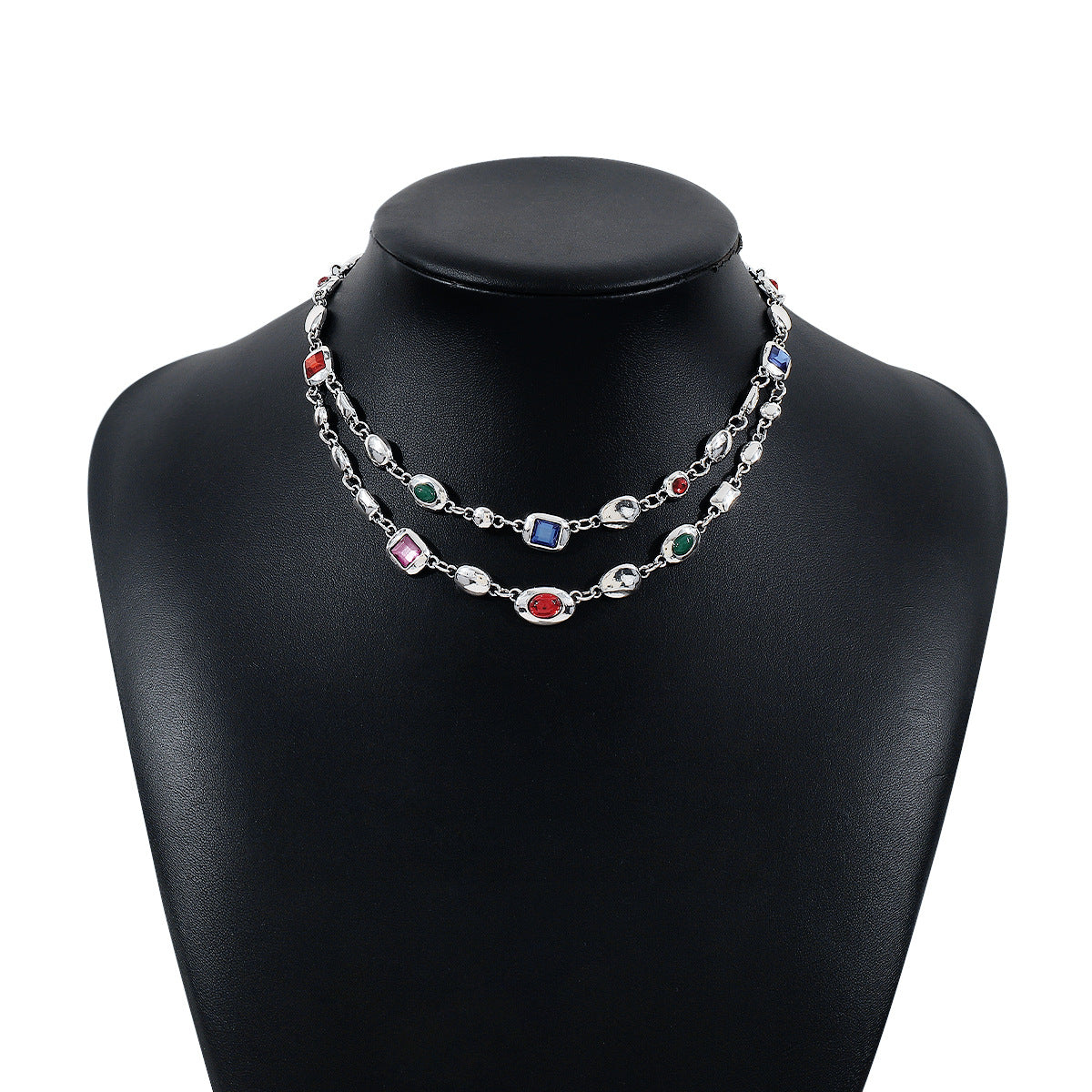 Wholesale  diamond necklace fashion retro multi-layer clavicle chain necklaces