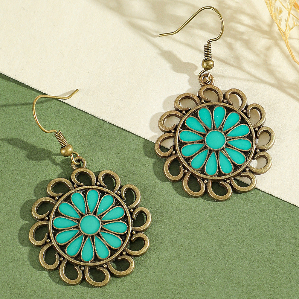 Wholesale Bohemian Green Forest Earrings Set,  Zinc Alloy Ethnic Style