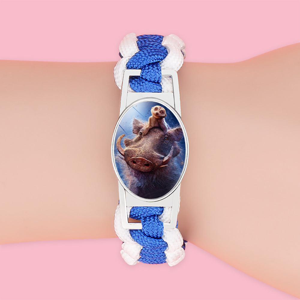 Wholesale Braided animal lion adjustable bracelet