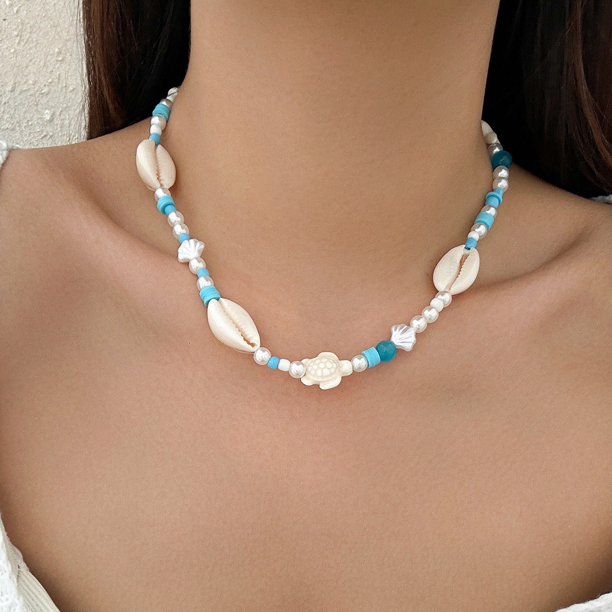 Wholesale rice beads beach ocean shell necklace
