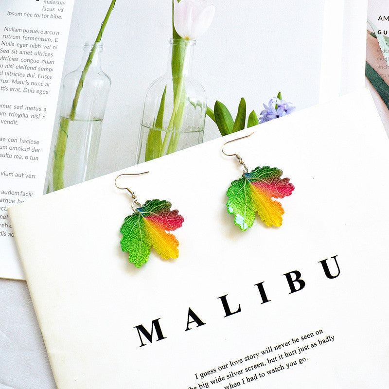 Wholesale Summer Natural Leaf Earrings Forest Style Earrings Acrylic Earrings ACC-ES-XN022
