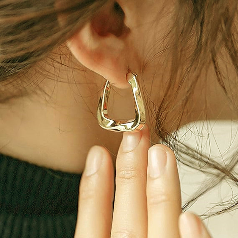 Wholesale Triangular Ring Geometric Irregular Metal Earrings ACC-ES-HuiBang003