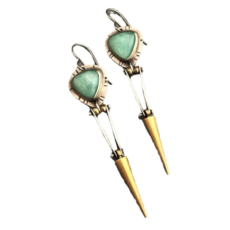 Wholesale retro simple bullet pendant long earrings
