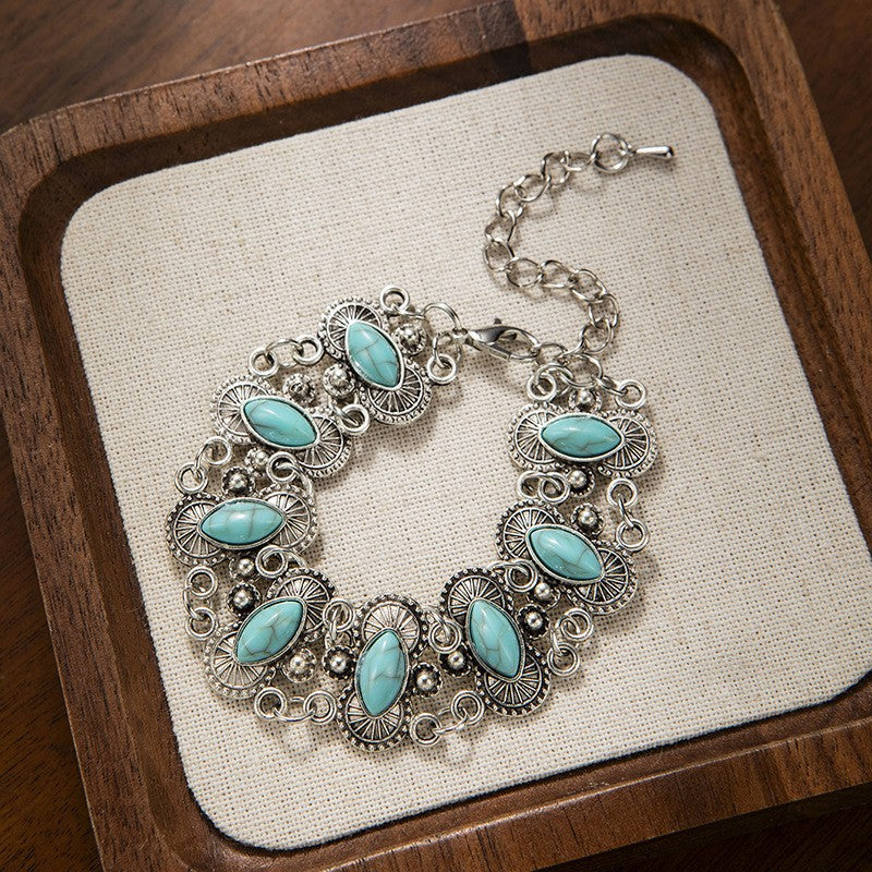 Wholesale Vintage Turquoise Bracelet Bohemian Ethnic Style for Women Gift Jewelry Accessory