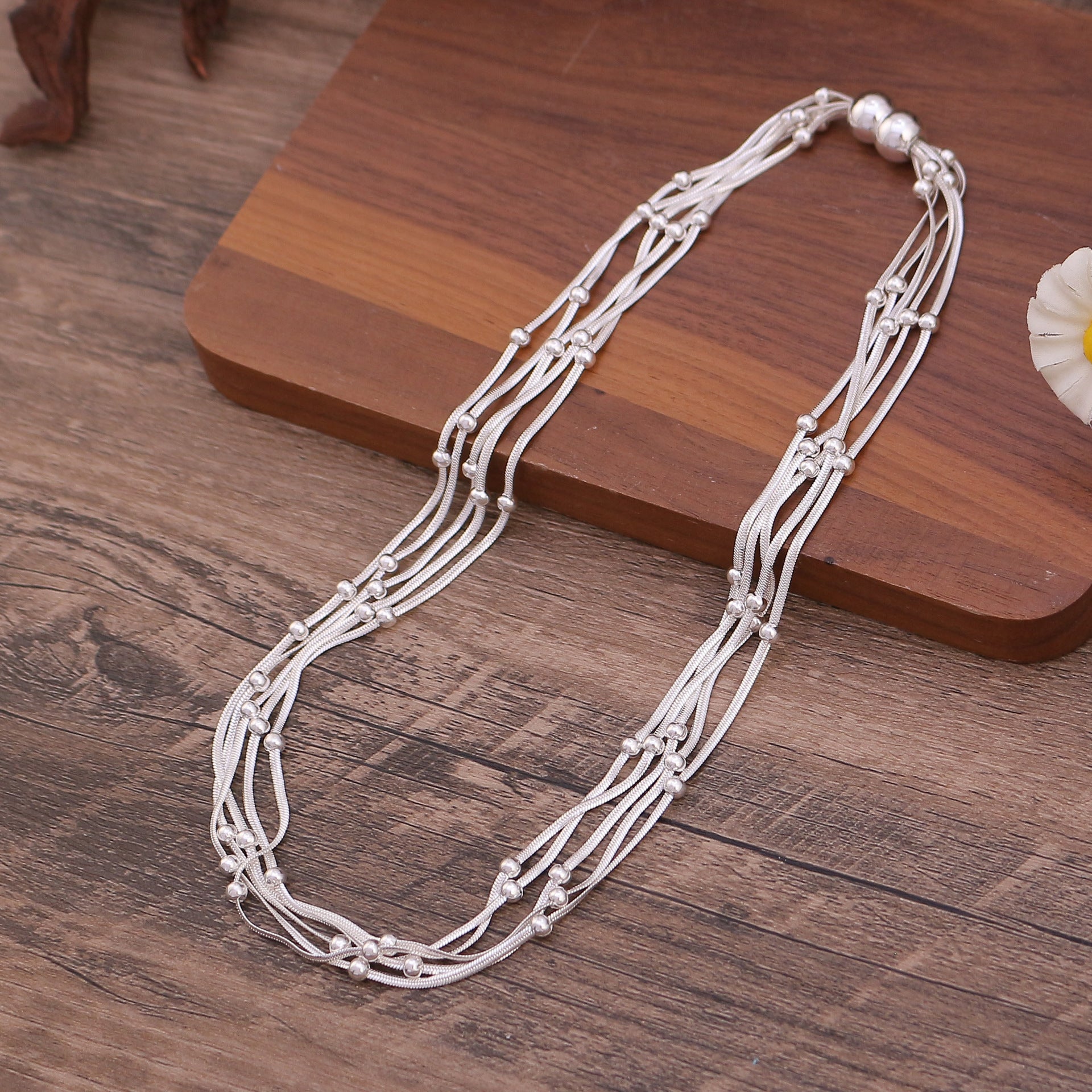 Wholesale  Five-Layer Snake Bone  Pearls Original Design Geometric Style Regular Chain