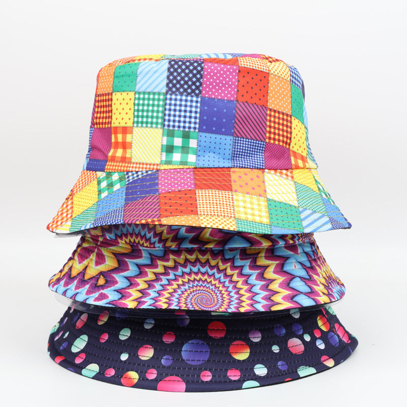 Wholesale  Vintage Printed Double-sided Fisherman Hat Bucket Hat