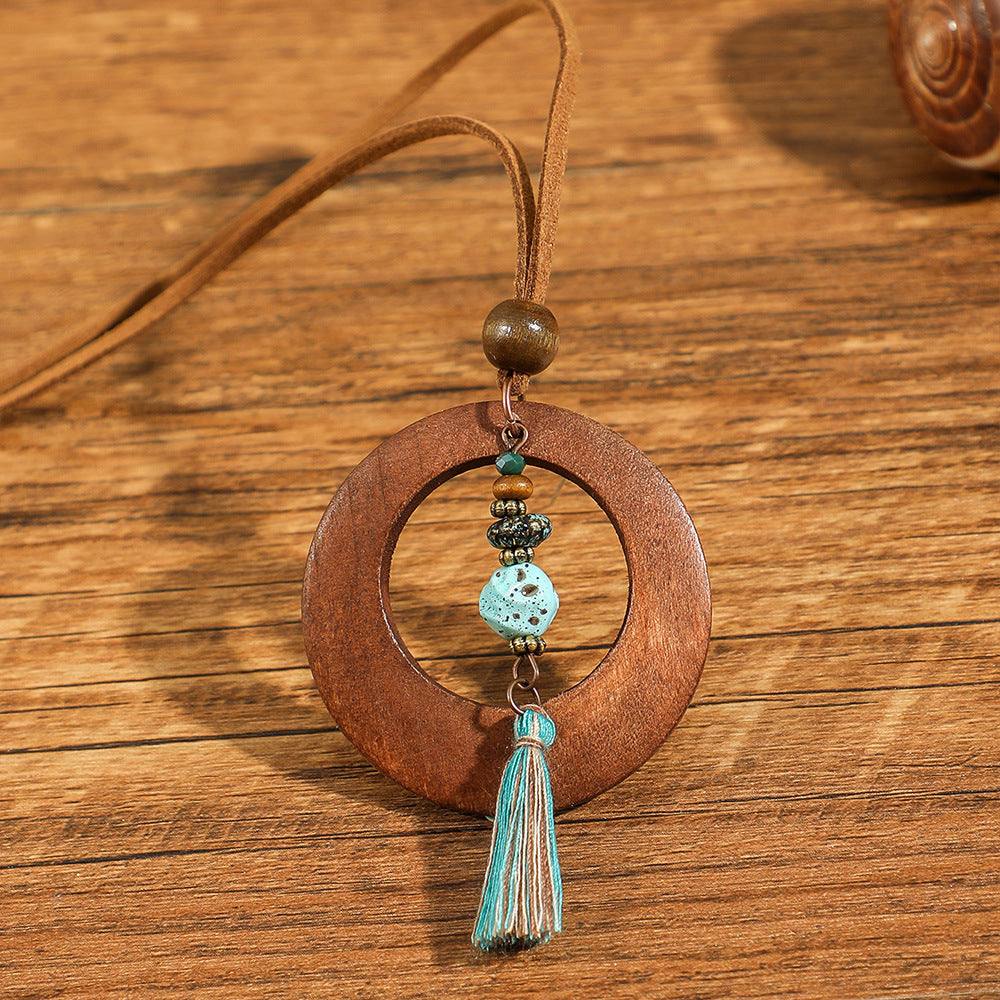 Wholesale Retro Ethnic Style Flower Shell Hollow Necklace Jewelry Accessory for Gift Boutique Resale