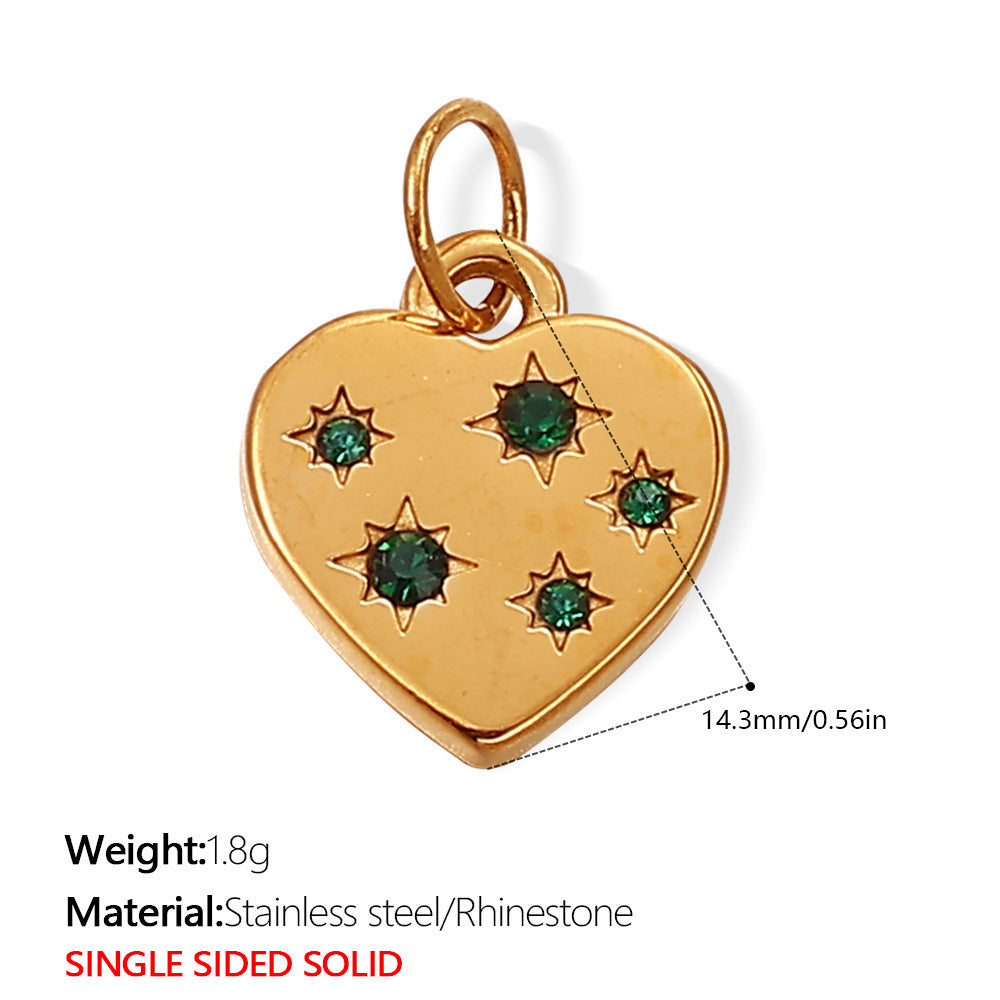 Wholesale  Variety of Peach Heart Stainless Steel Pendant Accessories Collection Lava Diamond Heart DIY Necklace Jewelry
