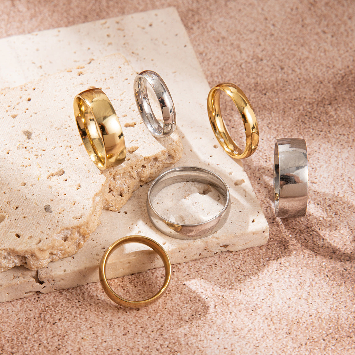 Wholesale  stainless steel ring 18K minimalist ring