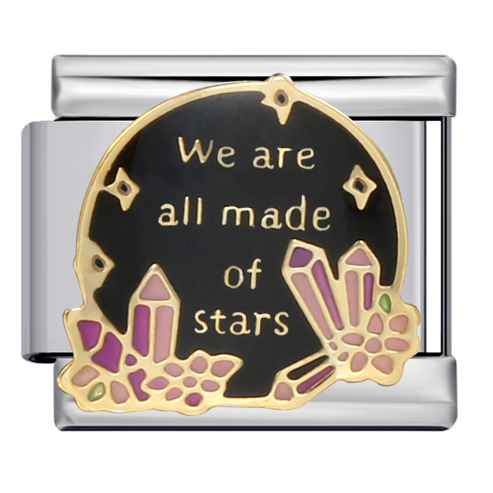 Wholesale Italian modularCircular pattern titanium steel welding dripping bracelet DIY