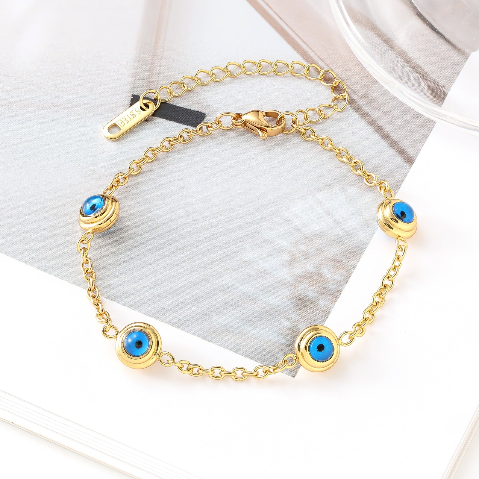 Wholesale Titanium Steel Electroplated Evil Eye Bracelet - Blue,  Women' s Everyday Wear Jewelry Accessory