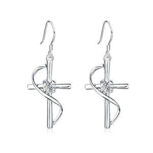 Wholesale Dark Diamond Cross Earrings