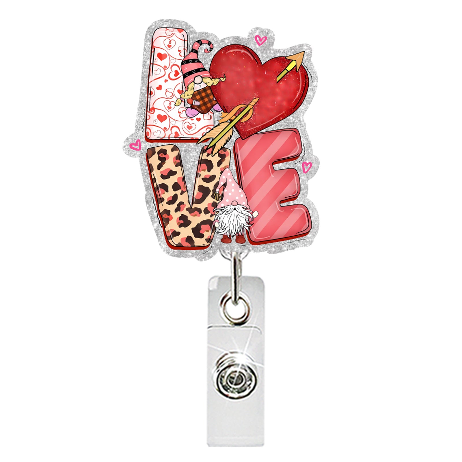 Wholesale Valentine' s Day Acrylic Dwarf LOVE  Badge Reels