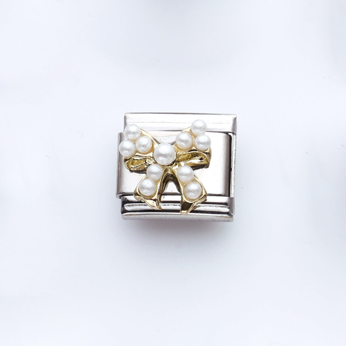 Wholesale 10pcs Italian Charm Bracelet 9mm DIY Splicing Pearl Heart Stainless Steel Composable Bracelet