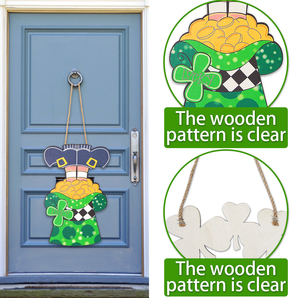 Wholesale St. Patrick's Decorative Wooden Plate Door Hanging Hat Boots Hanging Irish Festival