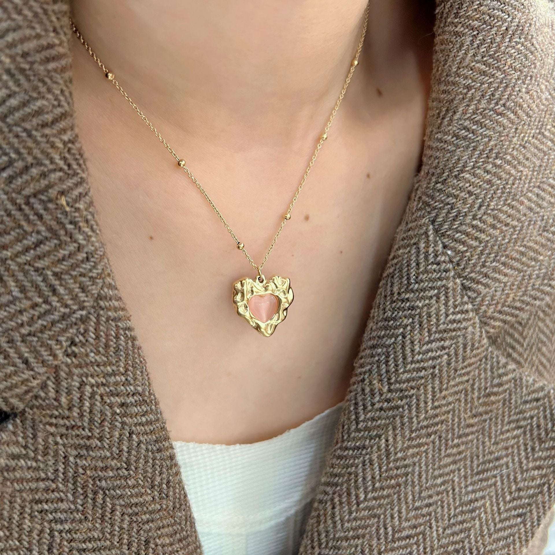 Wholesale Stainless Steel  Irregular Lava Love Necklace Light Luxury Necklace