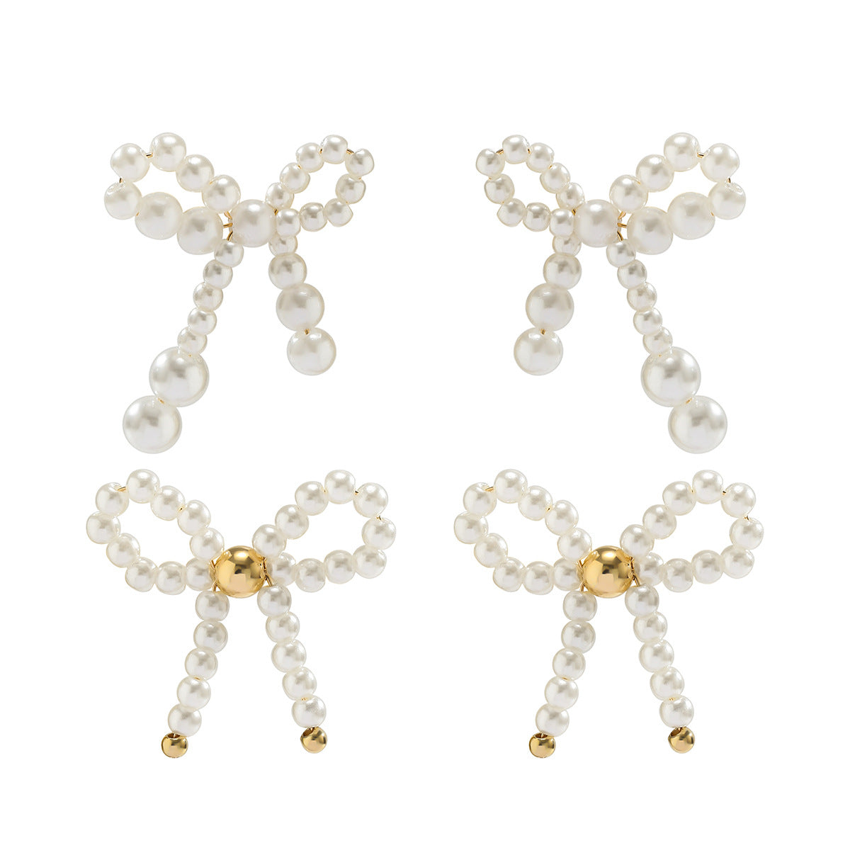 Wholesale Bow French Tassel Bow Earring Earrings Pearl Earrings ACC-ES-Xuer002