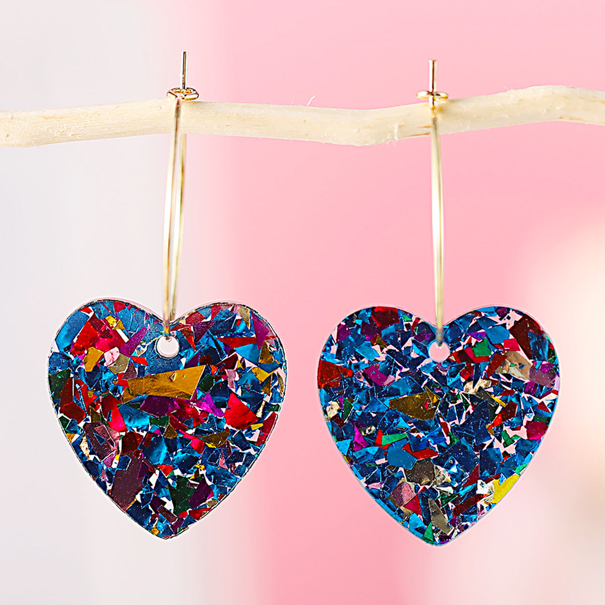 Wholesale  Valentine's Day Luxury Love Sequins Acrylic Earrings