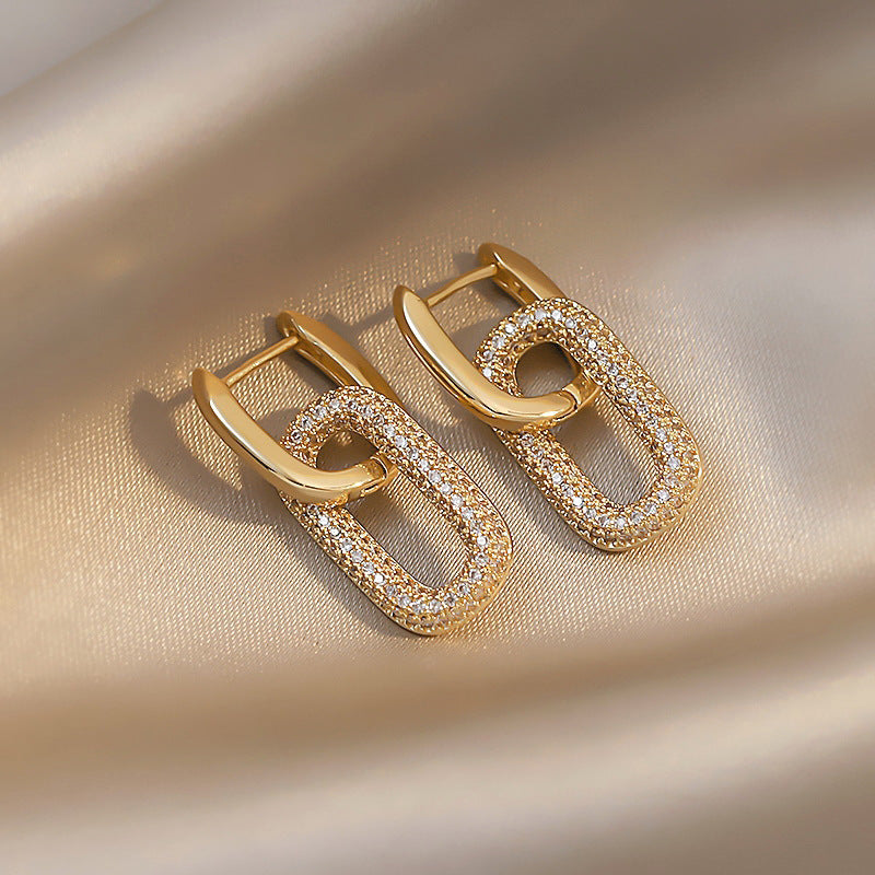 Wholesale Cold Style Electroplated Metal Earrings - Simple Round Ear Studs for Women Fashion Accessory
