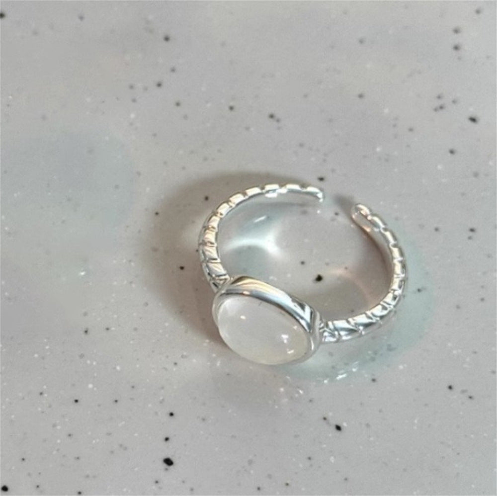 Wholesale Vintage Plain Black Agate Ring Open Adjustable Ring ACC-RS-Yues005