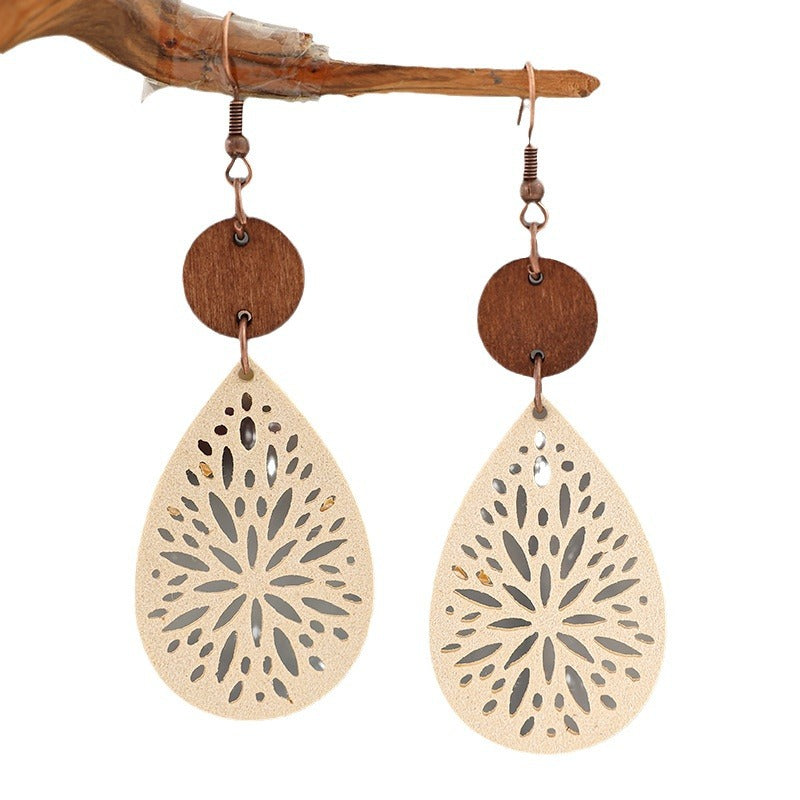 Wholesale Bohemian Retro Multi-Color Drop Leather Earrings Fashion Accessory for Party Gift