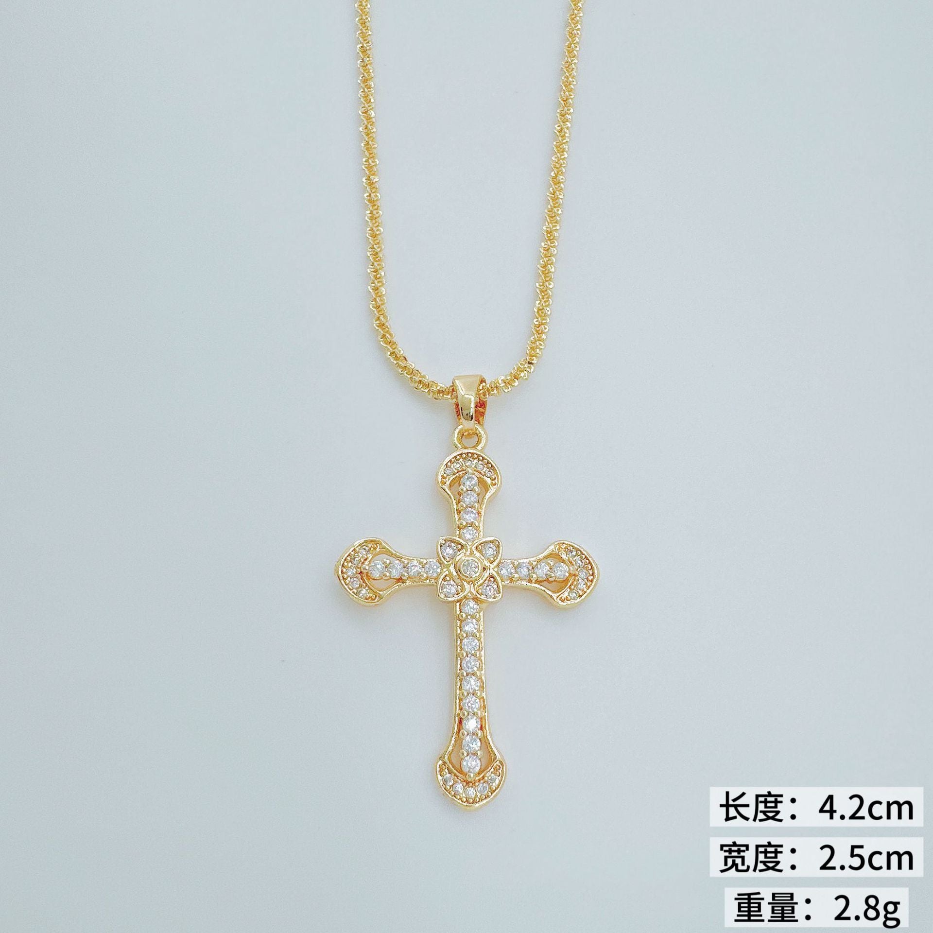 Wholesale Trendy Copper Gold Plated Zircon Pendant Necklace Fashion Accessory