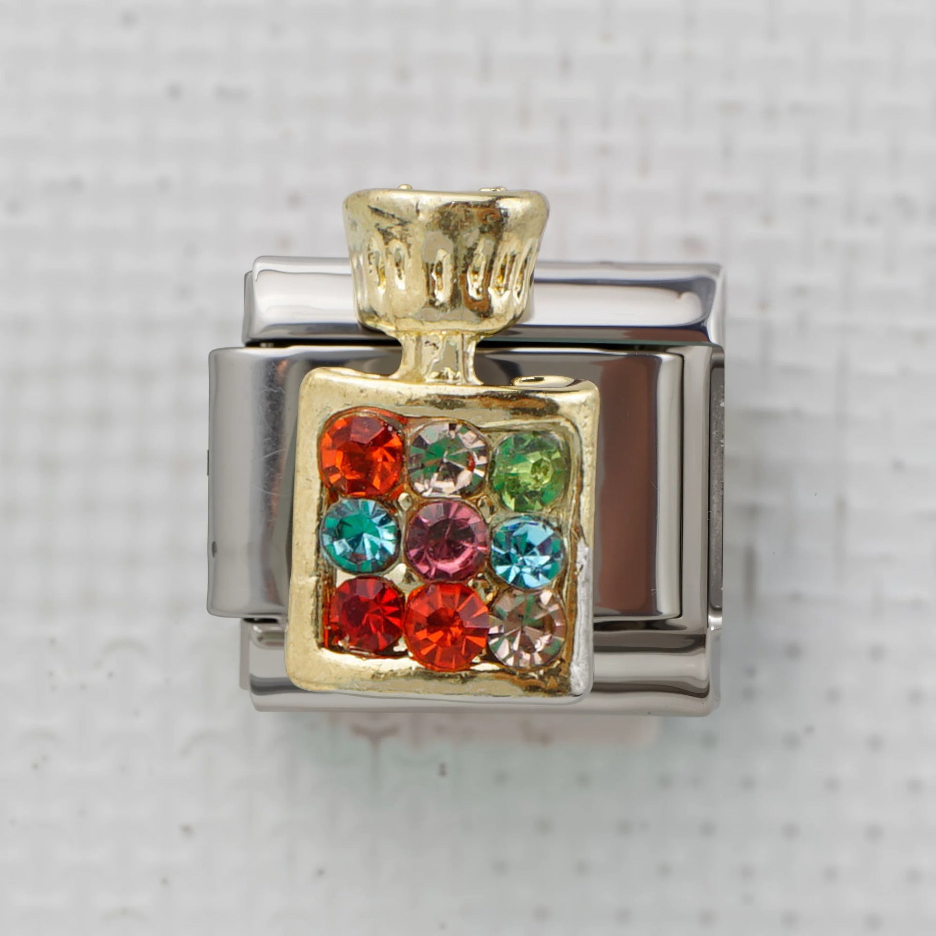 Wholesale 5pcs Italian Charm Bracelet 9mm DIY Splicing Perfume Bottle Bear Stainless Steel Composable Bracelet