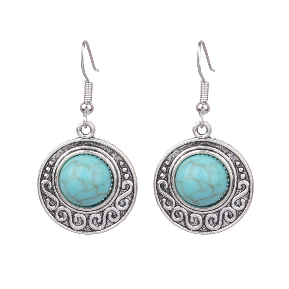 Wholesale Beach Resort Style Alloy Geometric Acrylic Turquoise Earrings for Women ACC-ES-MoMo002