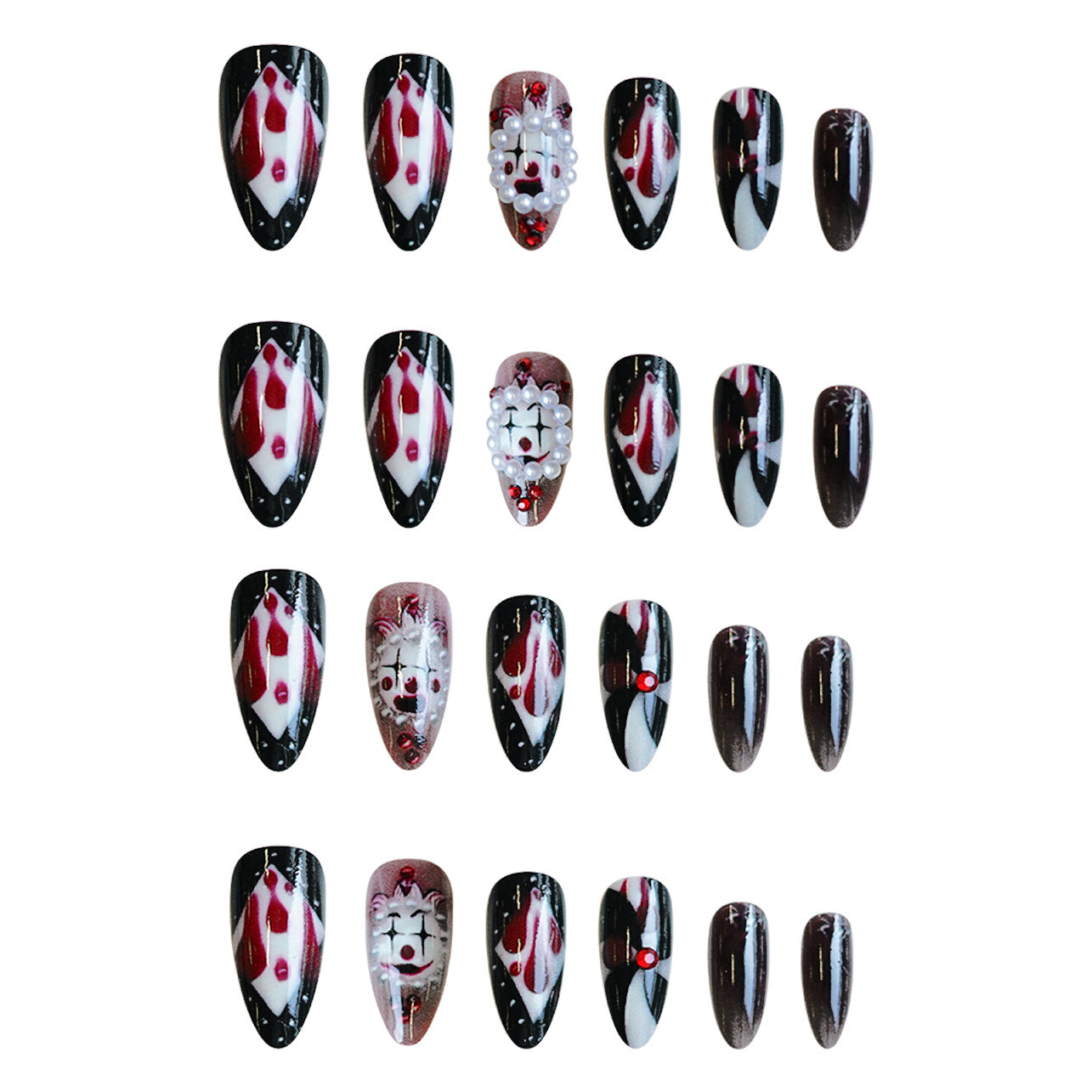 Wholesale 24 Pieces/ box  Circus Clown Nails Kits Nail Stickers