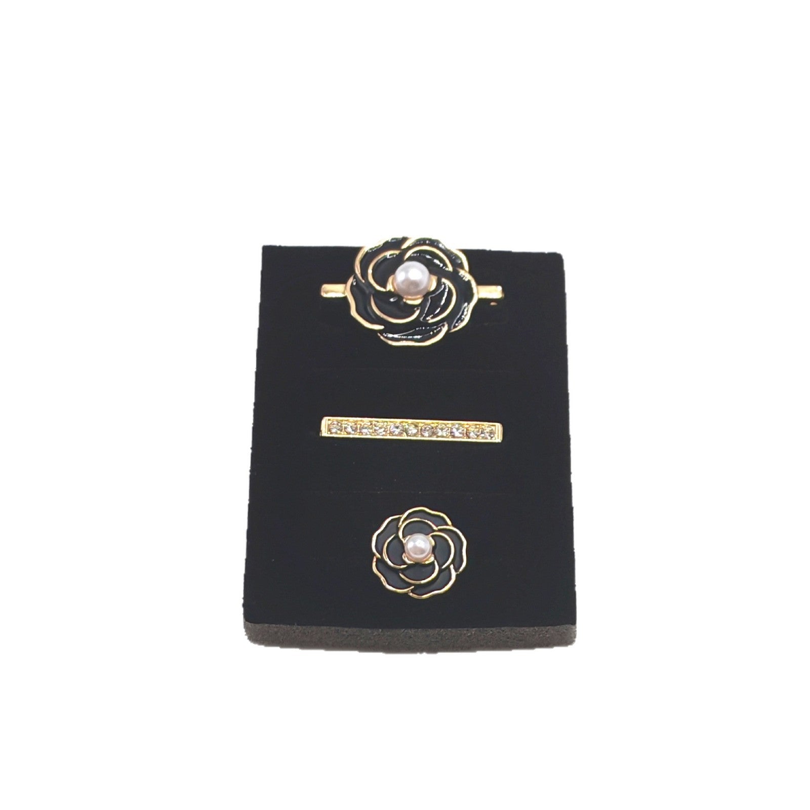 Wholesale Zinc Alloy Camellia Flower Decorative Accessory Set For Band Silver Silicone Strap 4 Pieces