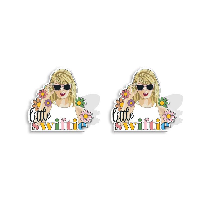 Wholesale Musician Cartoon Heat Shrinkable Resin Earrings ACCVIP-ES-XiangLian008