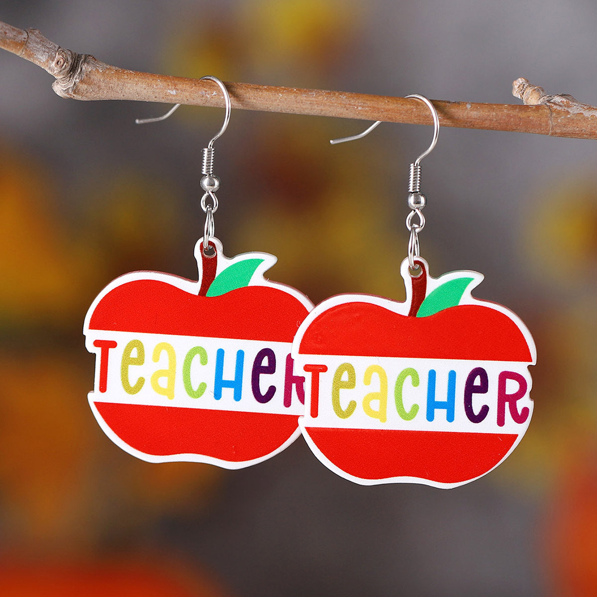 Wholesale  School Season Books Apple Pendant Earrings