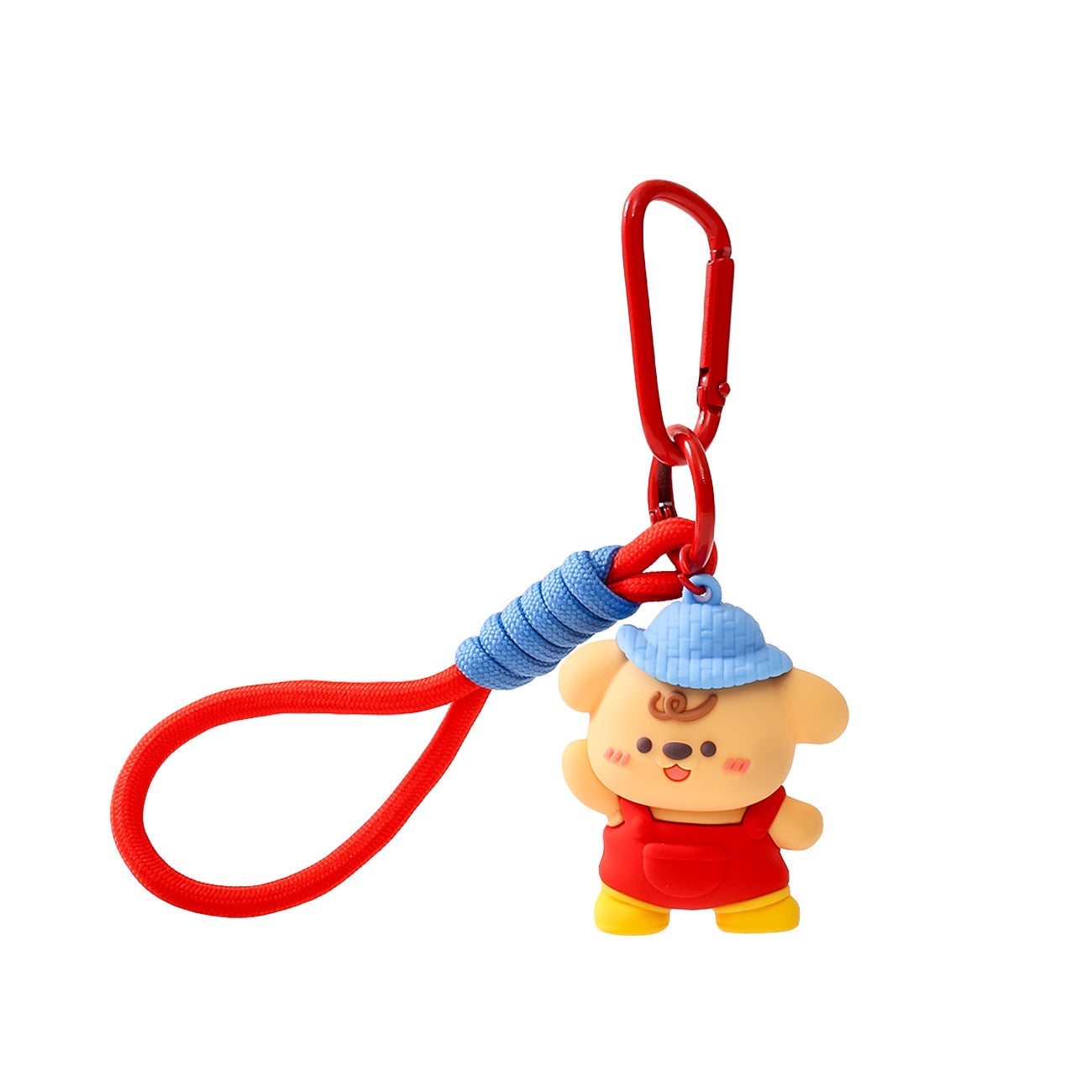 Wholesale Cute Puppy in Overalls PVC Keychain - Soft Rubber Bag Charm Keyring,  Creative Gift for Couples