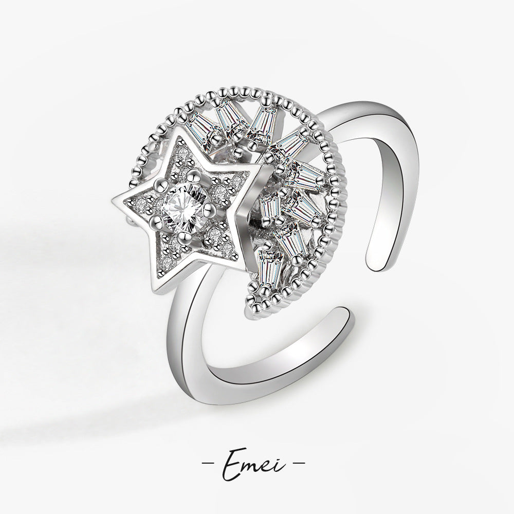 Wholesale Spinning Adjustable Ring,  Silver Plated Copper,  Women' s Fashion Jewelry for Everyday Wear