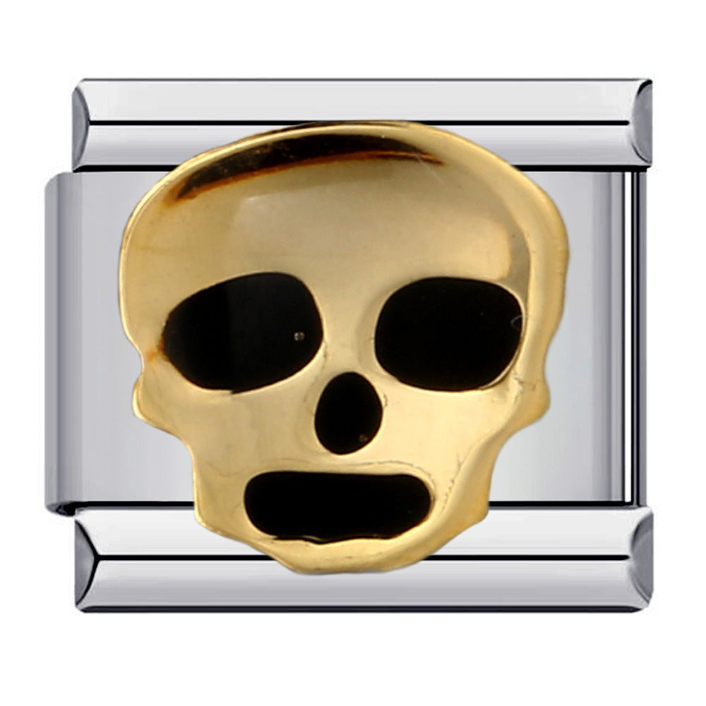 Wholesale   Module Bracelet Titanium Steel Welding Oil Dropping Dark Black Pattern