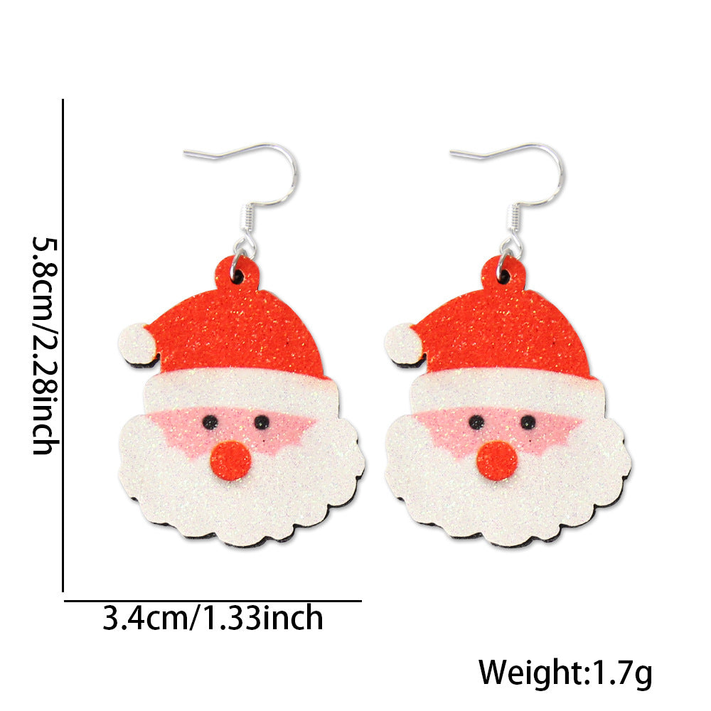 Wholesale Christmas Earrings Cartoon Christmas Tree Old Man Elk Earrings ACC-ES-ZhouHao002