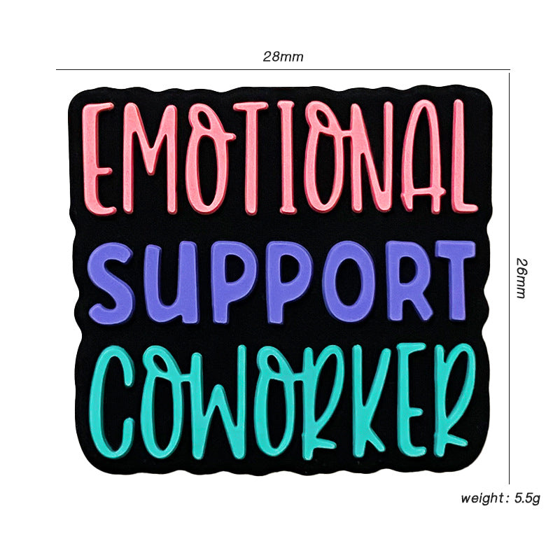 Wholesale 10pcs Silicone Beads English Cartoon Focus Beads Teething Chain Beads ACC-BDS-WDX207