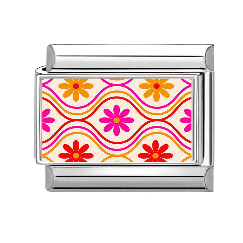 Wholesale 9mm Italian Charm Starter Bracelets DIY Flower Series Stainless Steel Composable Bracelet