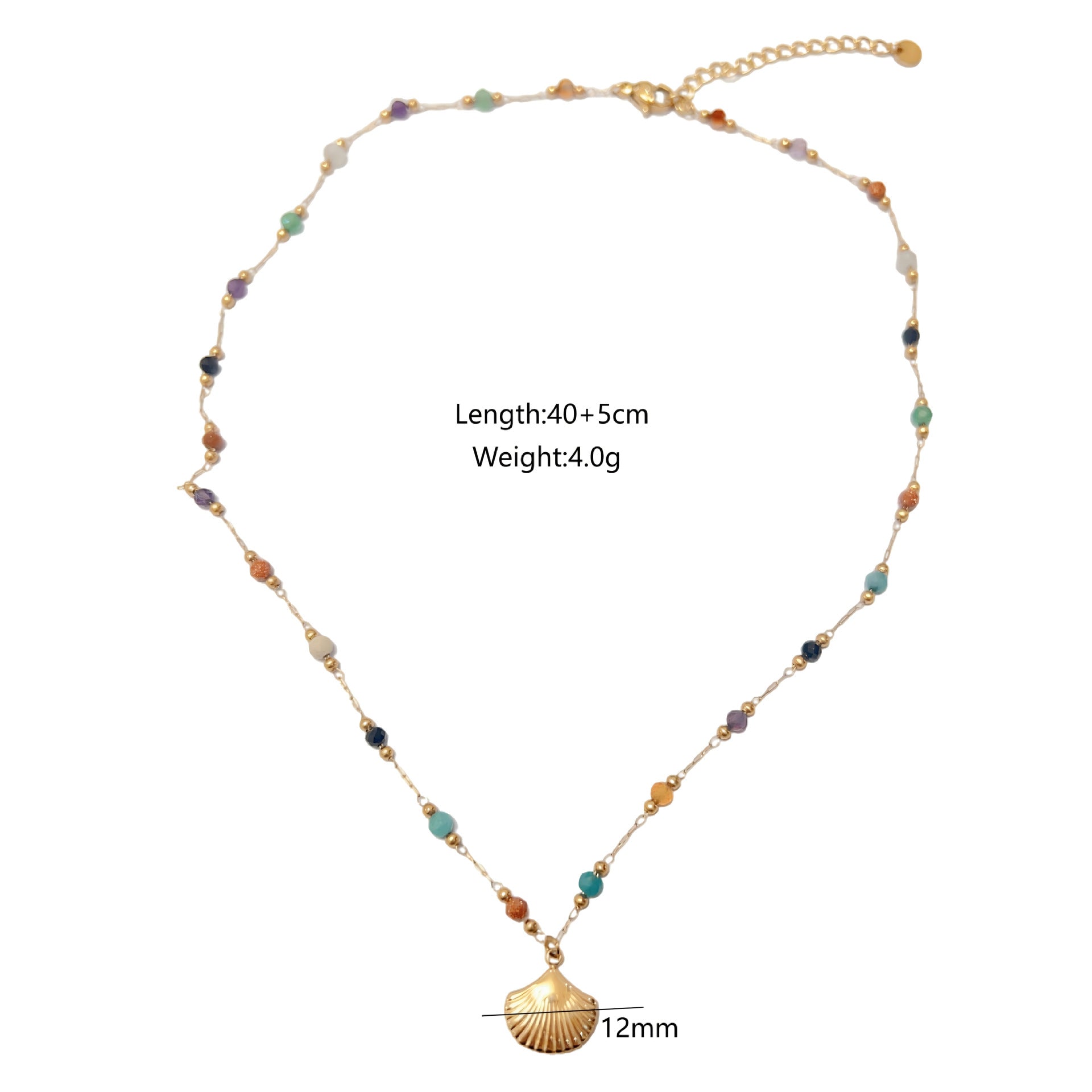 Wholesale Ocean Series Stainless Steel Shell Natural Stone Necklace