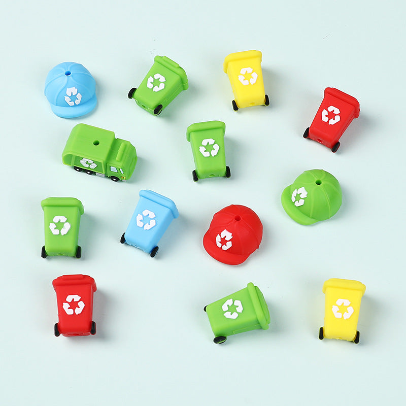 Wholesale 20pcs Trash Can Focal Beads DIY Bead Accessories